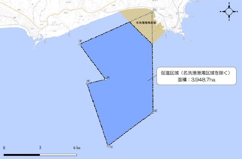 洋上風力発電促進区域図