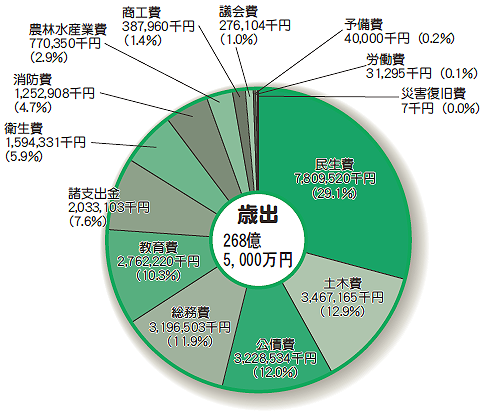 歳出内訳（円グラフ）