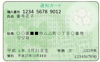通知カード（見本）の画像1