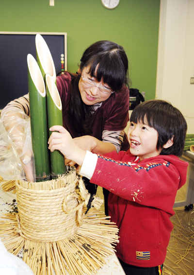ミニ門松で正月を祝うの画像