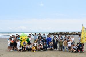 あさピーと記念撮影