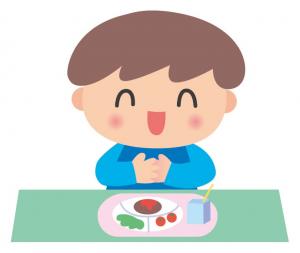 いただきますをする子ども